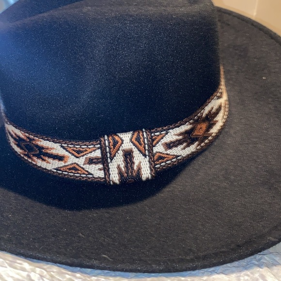 Western Hat Black with attached band - Picture 3 of 7
